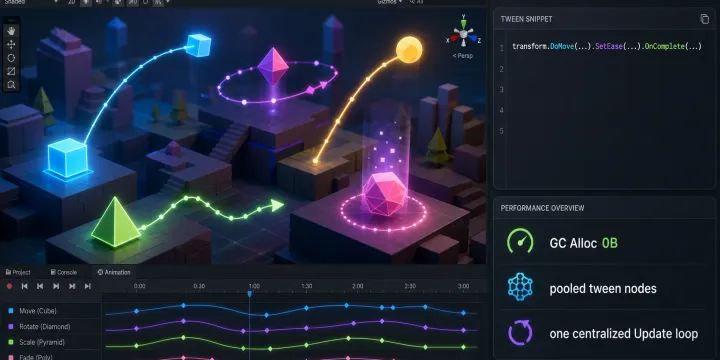 Unity C# Fluent API 트윈(Tween) 라이브러리 만들기: 무할당(Zero-Allocation) 애니메이션 엔진 설계 썸네일
