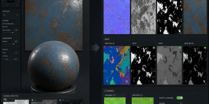 AI 기반 PBR Normal Map·Roughness·Metallic 텍스처 자동 생성 파이프라인 썸네일