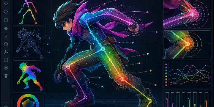 2D 스켈레탈 애니메이션: 메시 디포메이션(Mesh Deformation) 원리와 버텍스 가중치 최적화 가이드 썸네일