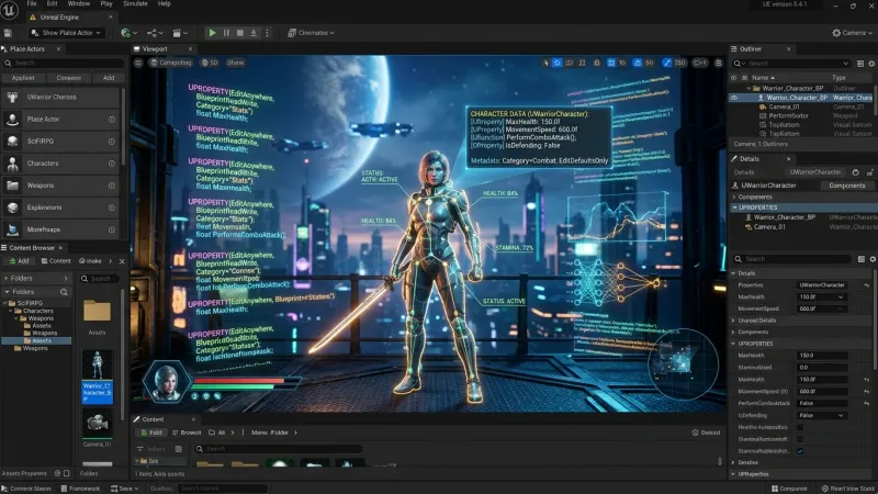 언리얼 엔진 C++ UPROPERTY 리플렉션 메타데이터 자동 주석 생성 AI 스크립트