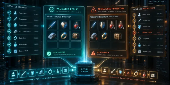 Event Sourcing 기반 인벤토리 로그 재생으로 상태 불일치 검증하는 운영 도구 설계 썸네일