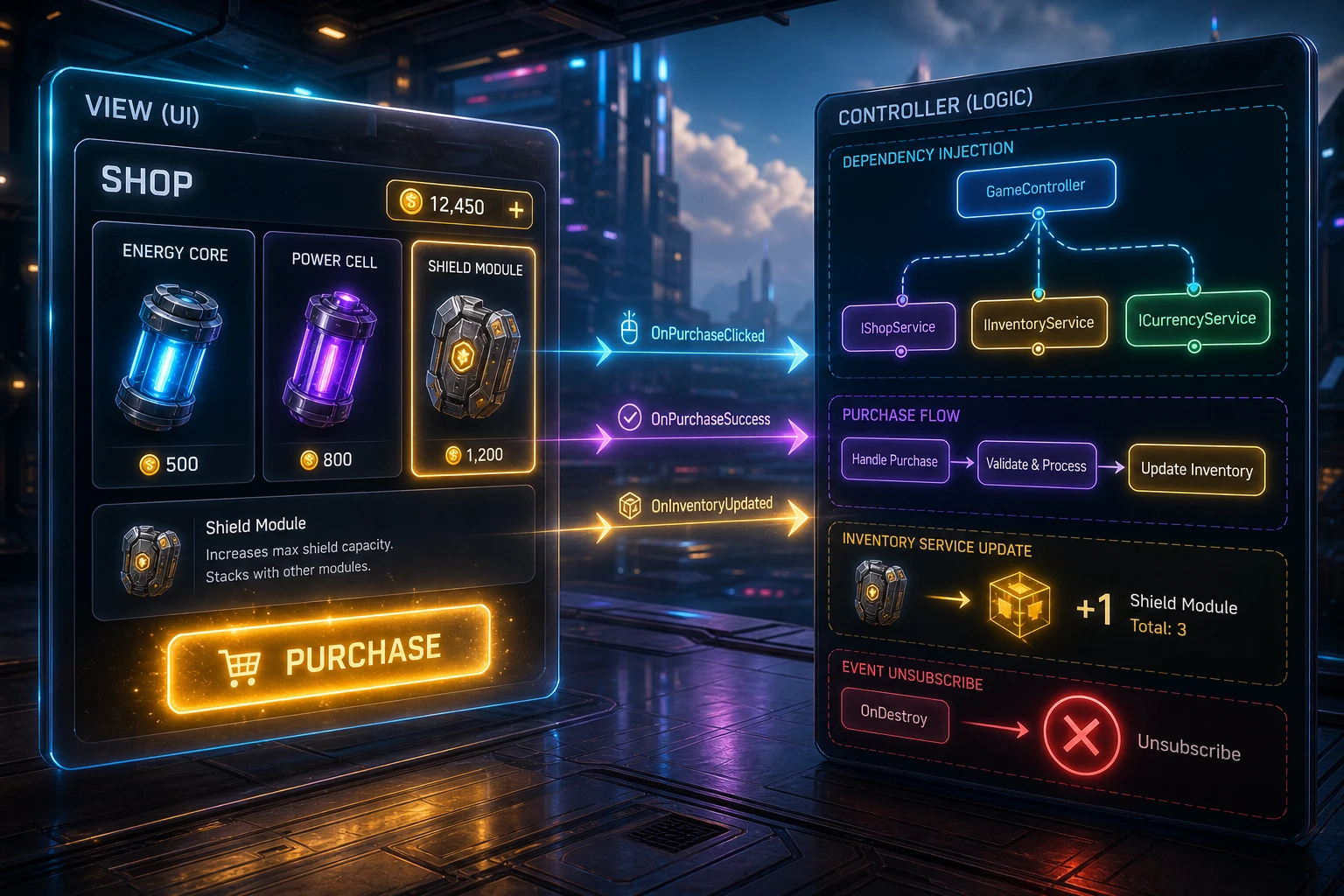 Unity VContainer·Zenject로 UI View와 Controller를 완전 분리하는 방법 썸네일
