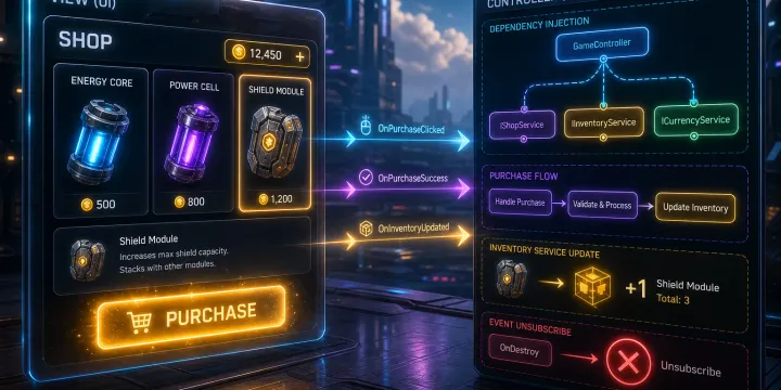 Unity VContainer·Zenject로 UI View와 Controller를 완전 분리하는 방법 썸네일