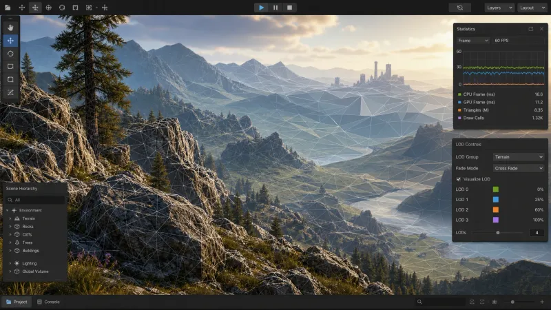 Unity LOD Group와 Mesh Simplifier 연동으로 3D 배경 프레임 최적화하기