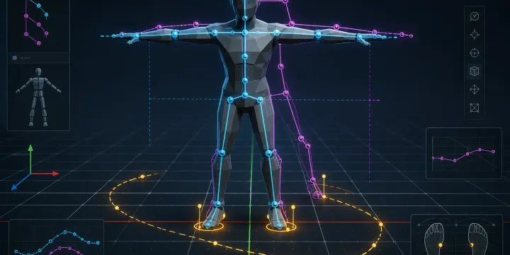 AI 모션 캡처 데이터를 3D 캐릭터 애니메이션으로 리깅하는 방법: Plask·DeepMotion 실전 파이프라인 썸네일